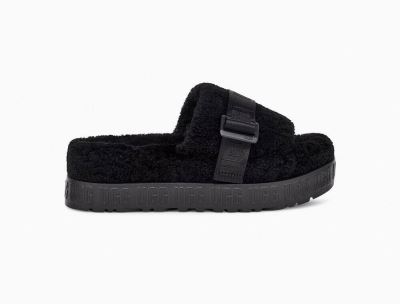 UGG Fluffita Womens Slippers Black - AU 826VW